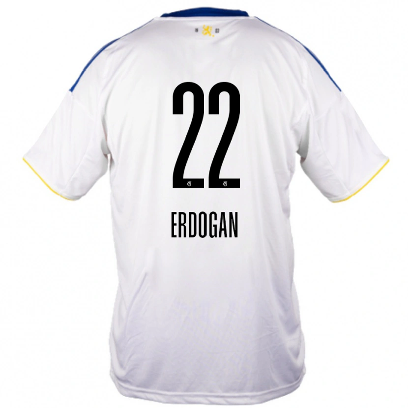 Danxen Barn Batuhan Erdogan #22 Vit Blå Gul Bortatröja Matchtröjor 2025/26 Tröjor T-Tröja