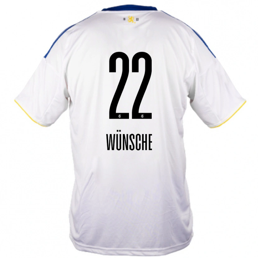 Danxen Barn Hannah Wünsche #22 Vit Blå Gul Bortatröja Matchtröjor 2025/26 Tröjor T-Tröja