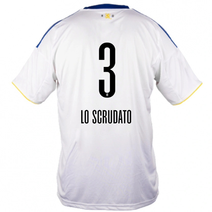 Danxen Barn Gianluca Lo Scrudato #3 Vit Blå Gul Bortatröja Matchtröjor 2025/26 Tröjor T-Tröja