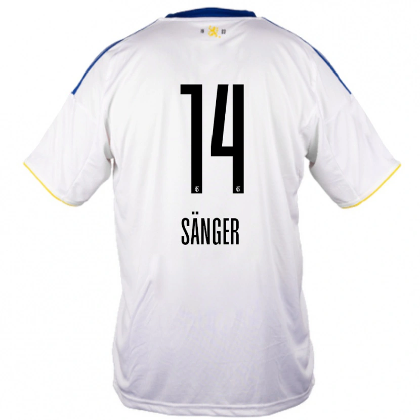 Danxen Barn Aaron Sänger #14 Vit Blå Gul Bortatröja Matchtröjor 2025/26 Tröjor T-Tröja