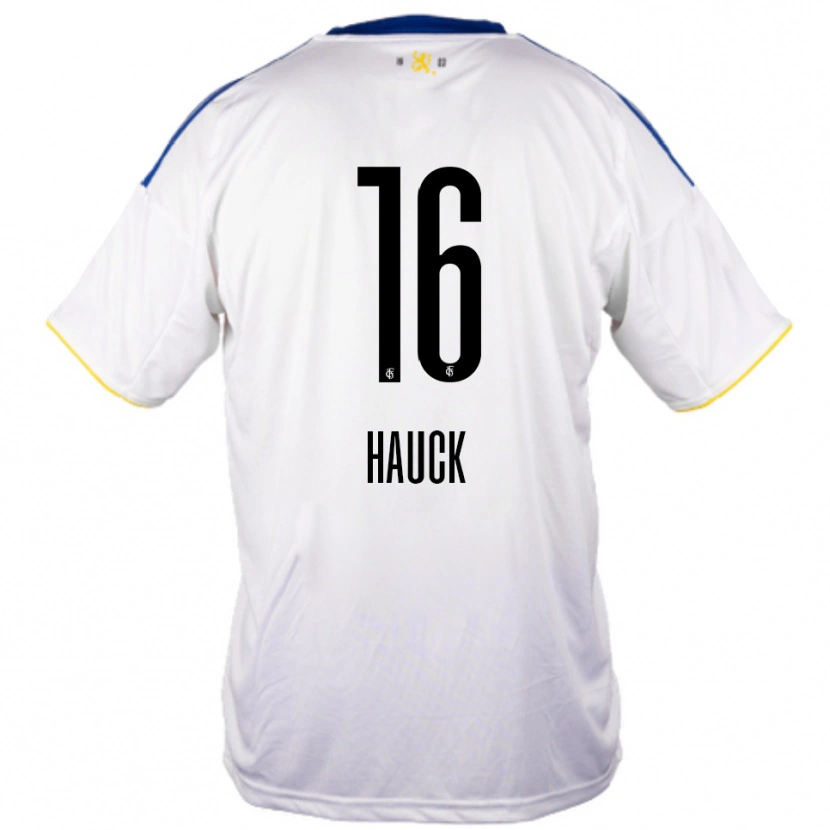 Danxen Barn Kristin Hauck #16 Vit Blå Gul Bortatröja Matchtröjor 2025/26 Tröjor T-Tröja