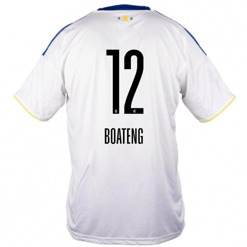 Danxen Barn Divine Boateng #12 Vit Blå Gul Bortatröja Matchtröjor 2025/26 Tröjor T-Tröja