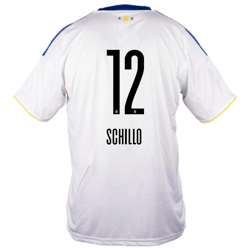 Danxen Barn Jule Schillo #12 Vit Blå Gul Bortatröja Matchtröjor 2025/26 Tröjor T-Tröja