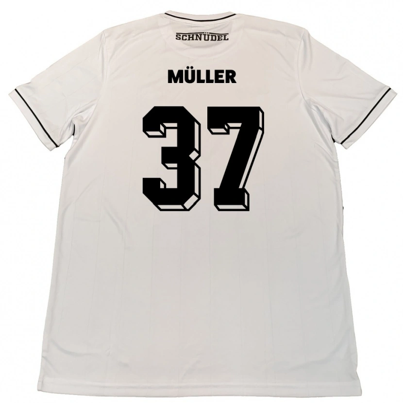 Danxen Barn Sebastian Müller #37 Vit Svart Bortatröja Matchtröjor 2025/26 Tröjor T-Tröja