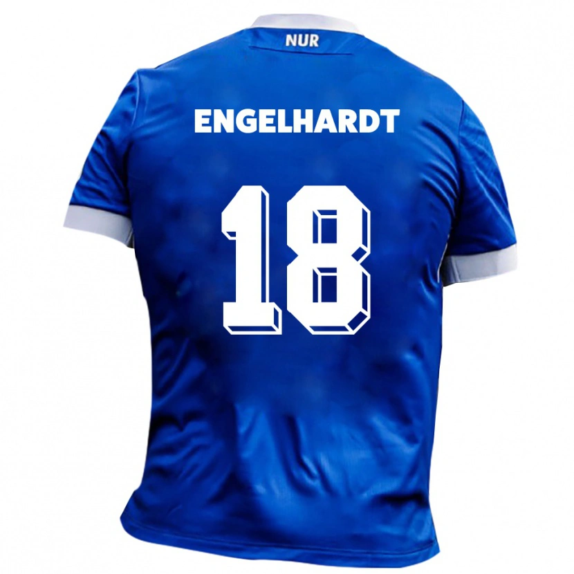 Danxen Barn Erik Engelhardt #18 Blå Vit Bortatröja Matchtröjor 2025/26 Tröjor T-Tröja