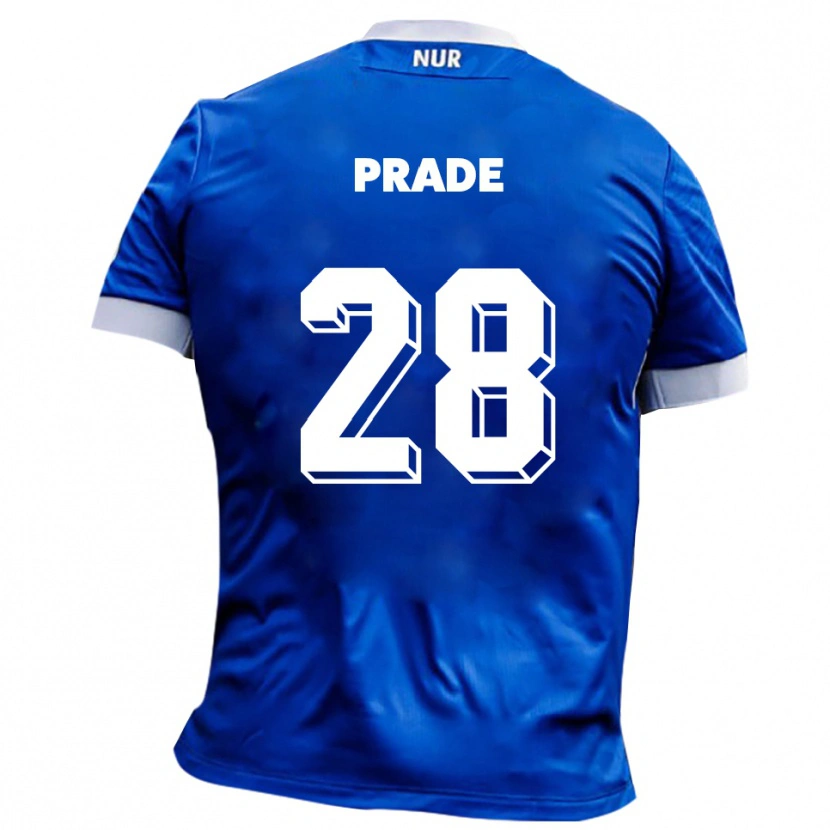 Danxen Barn Adrian Prade #28 Blå Vit Bortatröja Matchtröjor 2025/26 Tröjor T-Tröja