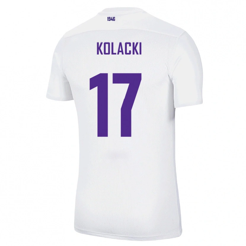Danxen Barn Dawid Kolacki #17 Vit Grön Bortatröja Matchtröjor 2025/26 Tröjor T-Tröja
