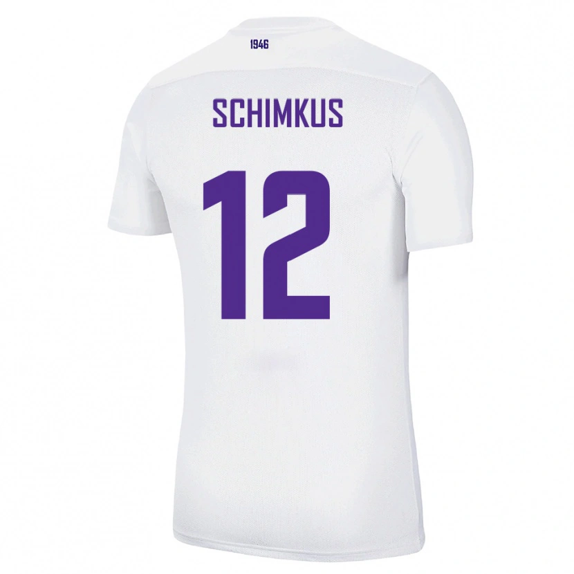 Danxen Barn Lukas Schimkus #12 Vit Grön Bortatröja Matchtröjor 2025/26 Tröjor T-Tröja