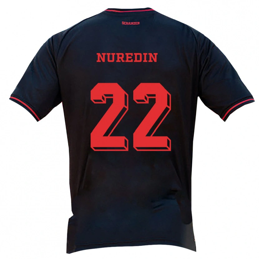 Danxen Barn Nuredin Rexhepi #22 Svart Röd Vit Bortatröja Matchtröjor 2025/26 Tröjor T-Tröja