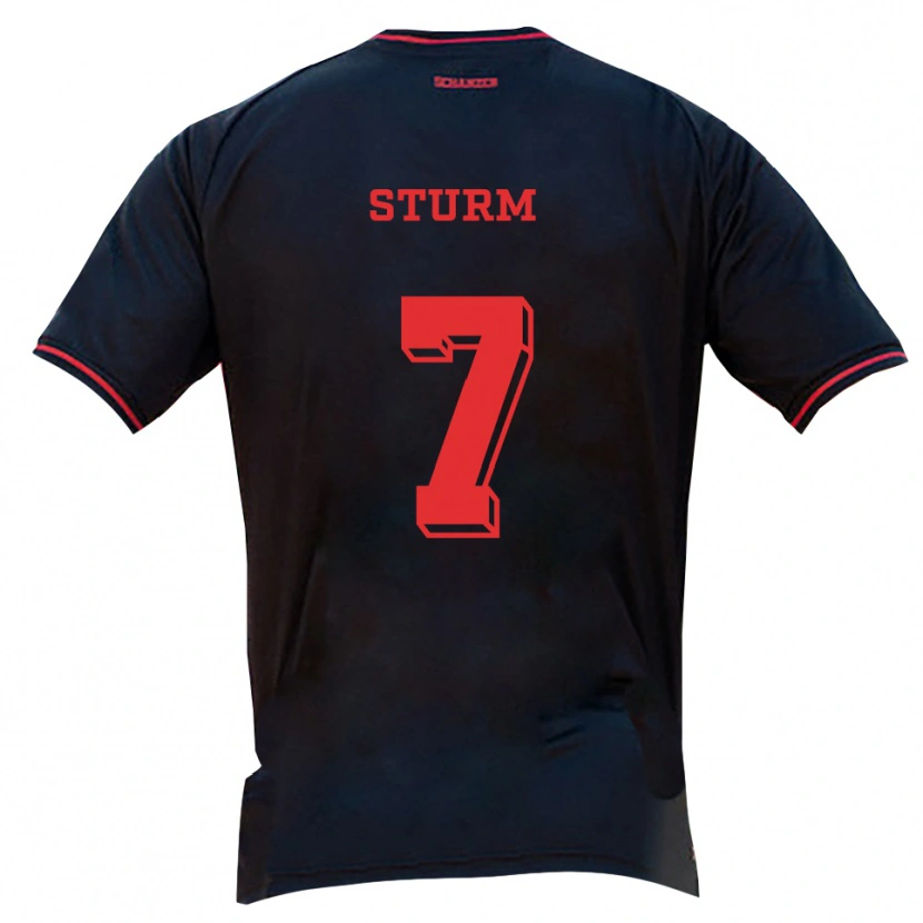 Danxen Barn Yann Sturm #7 Svart Röd Vit Bortatröja Matchtröjor 2025/26 Tröjor T-Tröja