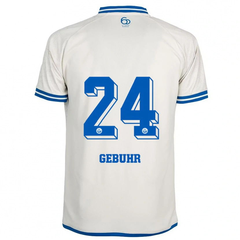 Danxen Barn Dario Gebuhr #24 Vit Blå Bortatröja Matchtröjor 2025/26 Tröjor T-Tröja