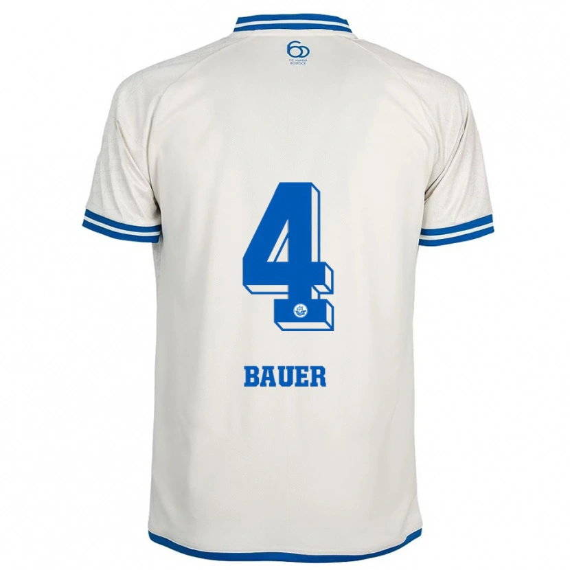 Danxen Barn Richard Bauer #4 Vit Blå Bortatröja Matchtröjor 2025/26 Tröjor T-Tröja