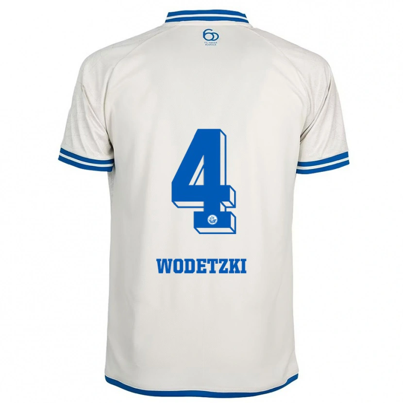 Danxen Barn Oskar Wodetzki #4 Vit Blå Bortatröja Matchtröjor 2025/26 Tröjor T-Tröja