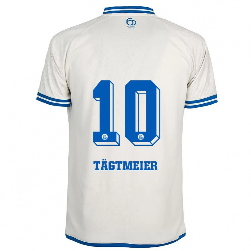 Danxen Barn Sarah Tägtmeier #10 Vit Blå Bortatröja Matchtröjor 2025/26 Tröjor T-Tröja