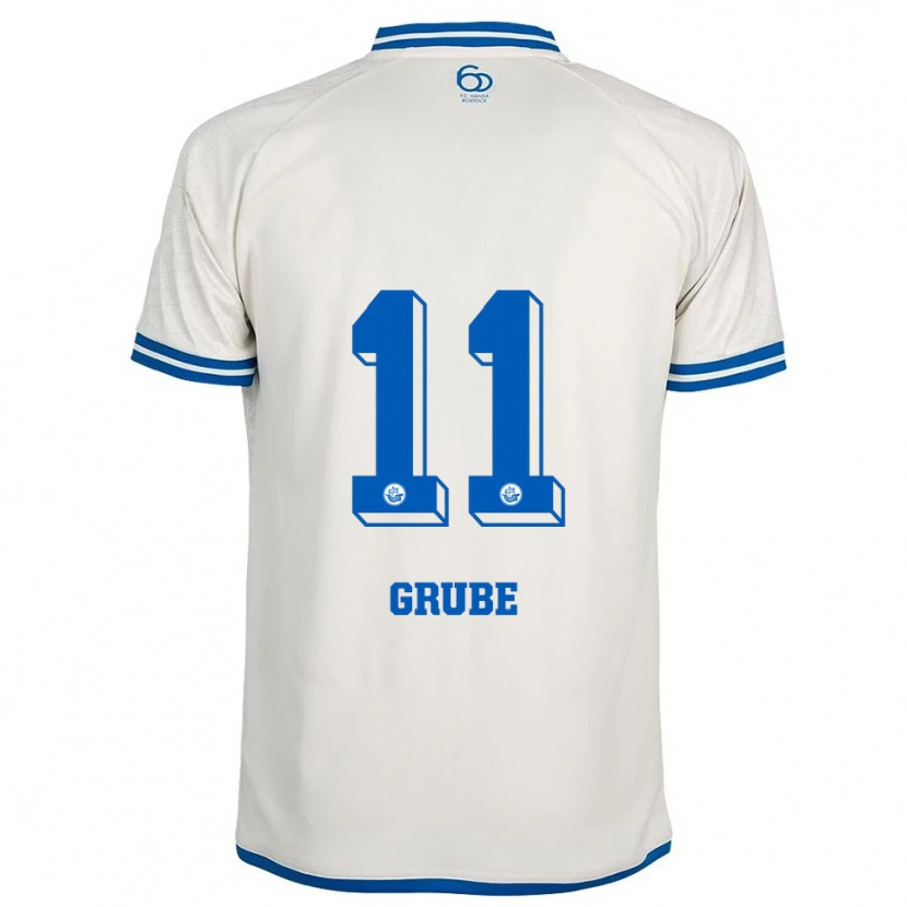 Danxen Barn Pepe Grube #11 Vit Blå Bortatröja Matchtröjor 2025/26 Tröjor T-Tröja