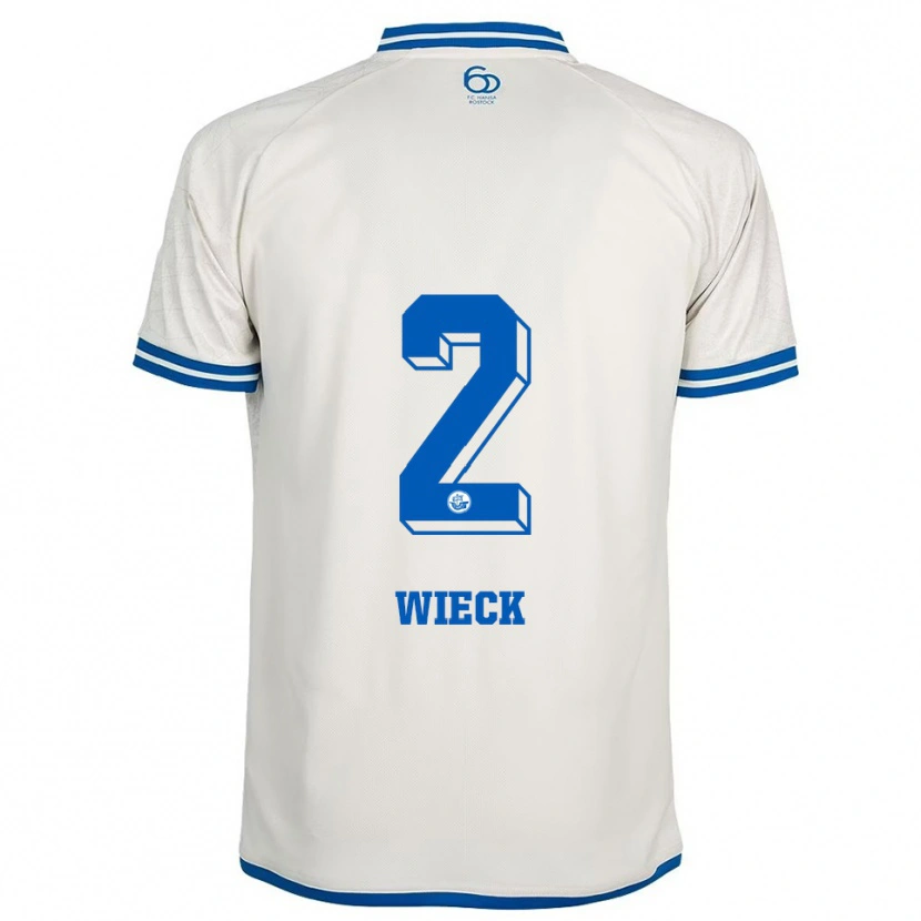 Danxen Barn Niklas Wieck #2 Vit Blå Bortatröja Matchtröjor 2025/26 Tröjor T-Tröja