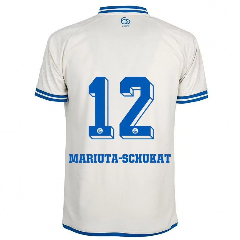 Danxen Barn Lara Mariuta-Schukat #12 Vit Blå Bortatröja Matchtröjor 2025/26 Tröjor T-Tröja