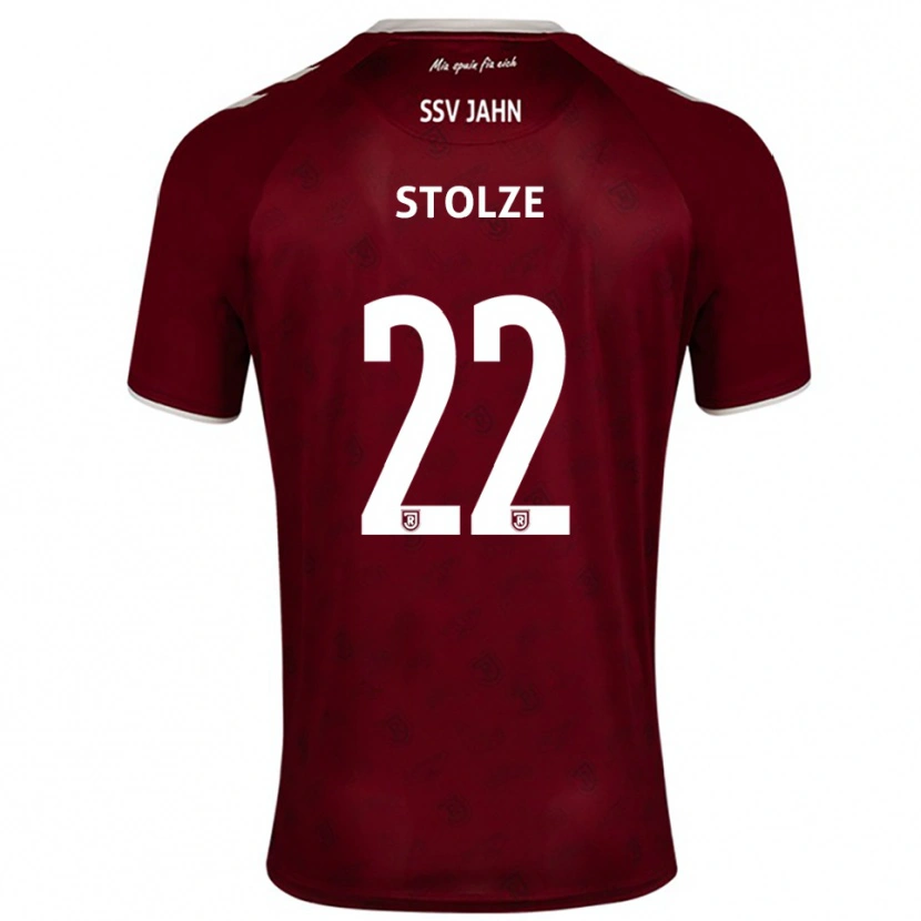 Danxen Barn Sebastian Stolze #22 Vinröd Vit Bortatröja Matchtröjor 2025/26 Tröjor T-Tröja