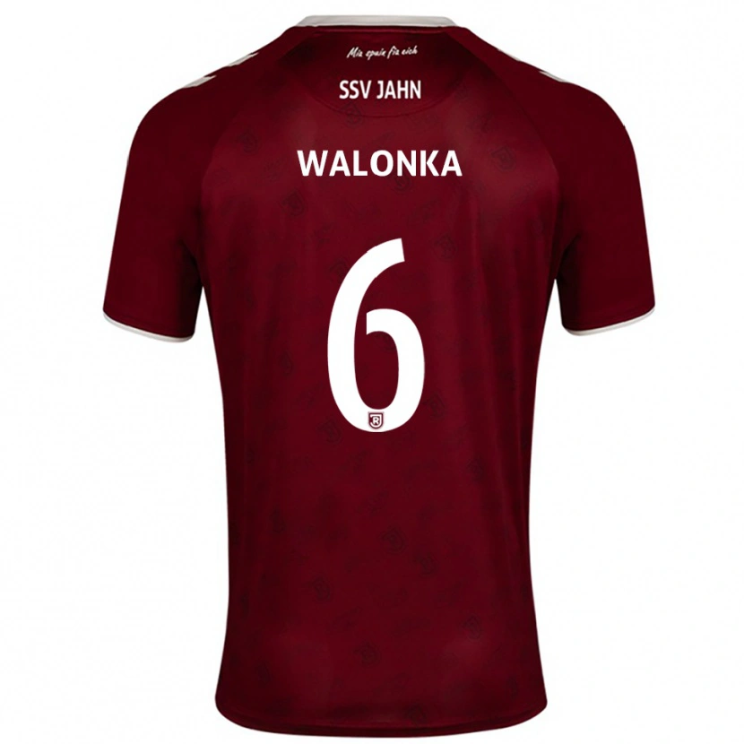 Danxen Barn Luca Walonka #6 Vinröd Vit Bortatröja Matchtröjor 2025/26 Tröjor T-Tröja
