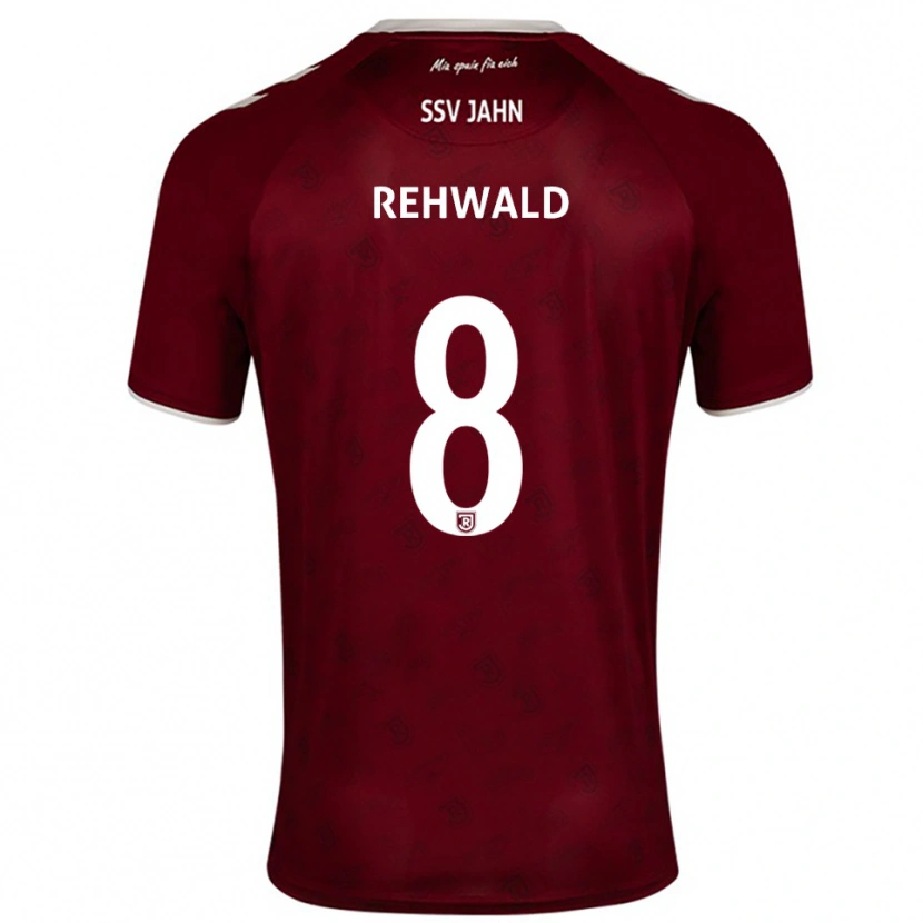 Danxen Barn Johannes Rehwald #8 Vinröd Vit Bortatröja Matchtröjor 2025/26 Tröjor T-Tröja