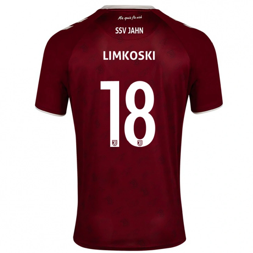 Danxen Barn Mubin Limkoski #18 Vinröd Vit Bortatröja Matchtröjor 2025/26 Tröjor T-Tröja