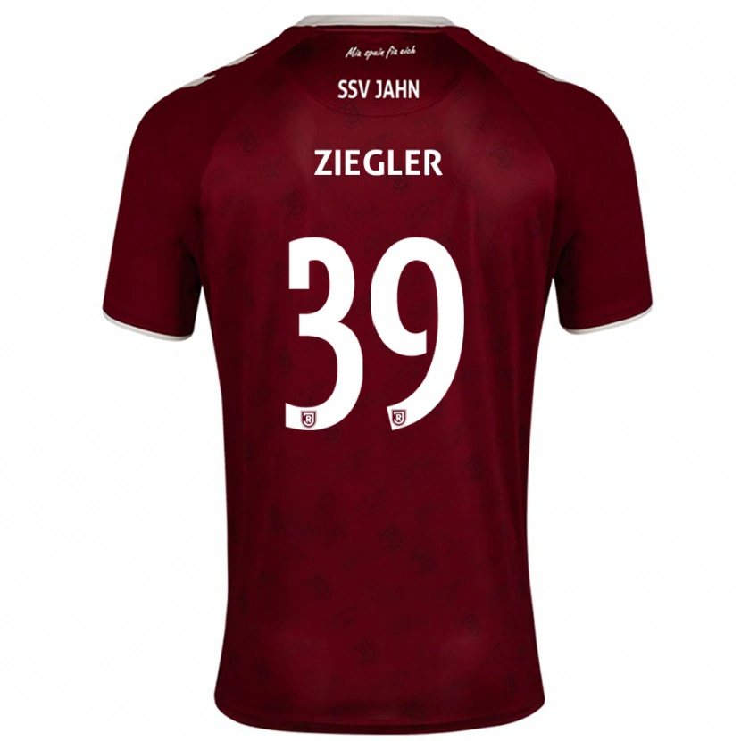 Danxen Barn Fabian Ziegler #39 Vinröd Vit Bortatröja Matchtröjor 2025/26 Tröjor T-Tröja