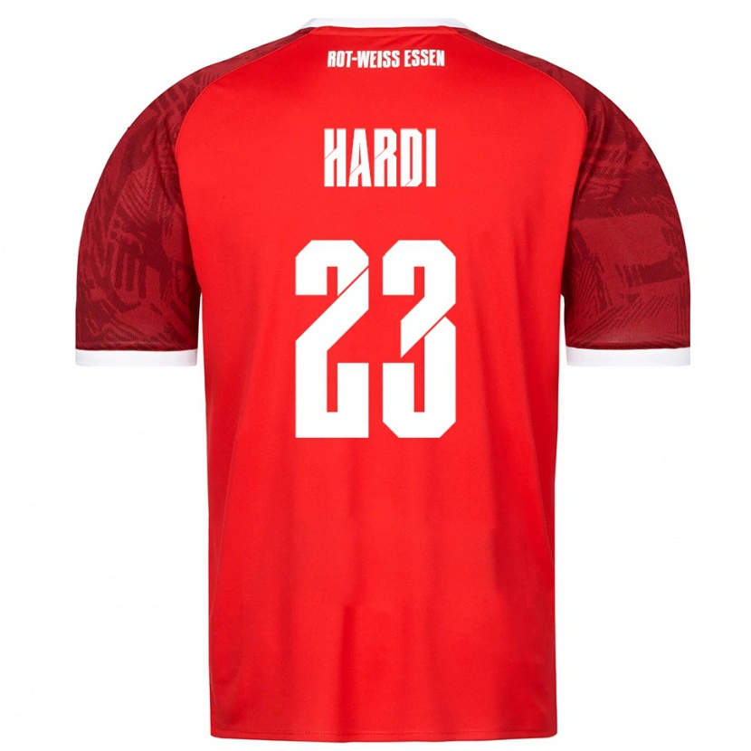 Danxen Barn Dominik Hardi #23 Röd Vinröd Vit Bortatröja Matchtröjor 2025/26 Tröjor T-Tröja
