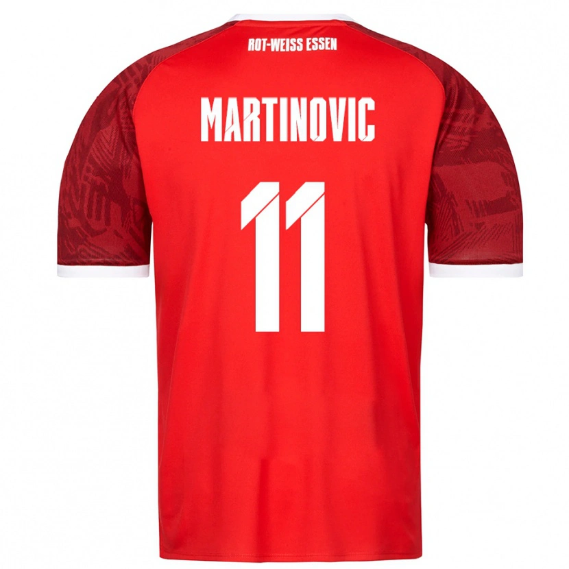Danxen Barn Dominik Martinovic #11 Röd Vinröd Vit Bortatröja Matchtröjor 2025/26 Tröjor T-Tröja