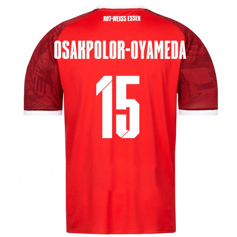 Danxen Barn Joel Osakpolor-Oyameda #15 Röd Vinröd Vit Bortatröja Matchtröjor 2025/26 Tröjor T-Tröja