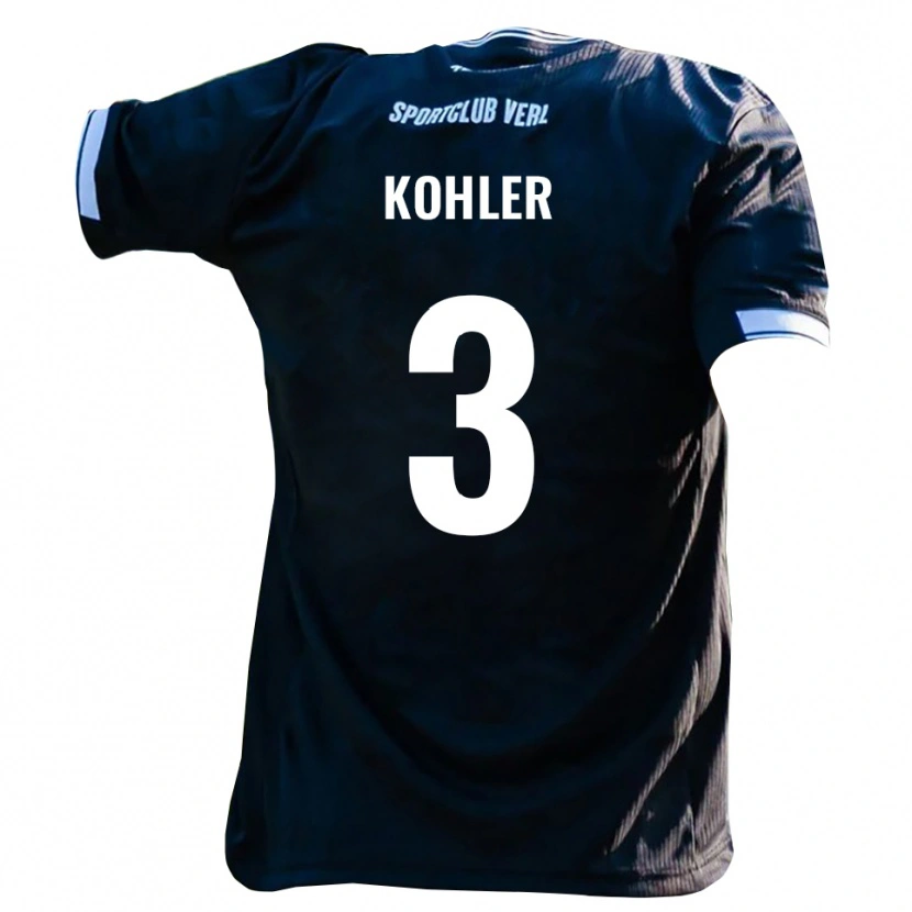 Danxen Barn Ethan Kohler #3 Svart Vit Bortatröja Matchtröjor 2025/26 Tröjor T-Tröja