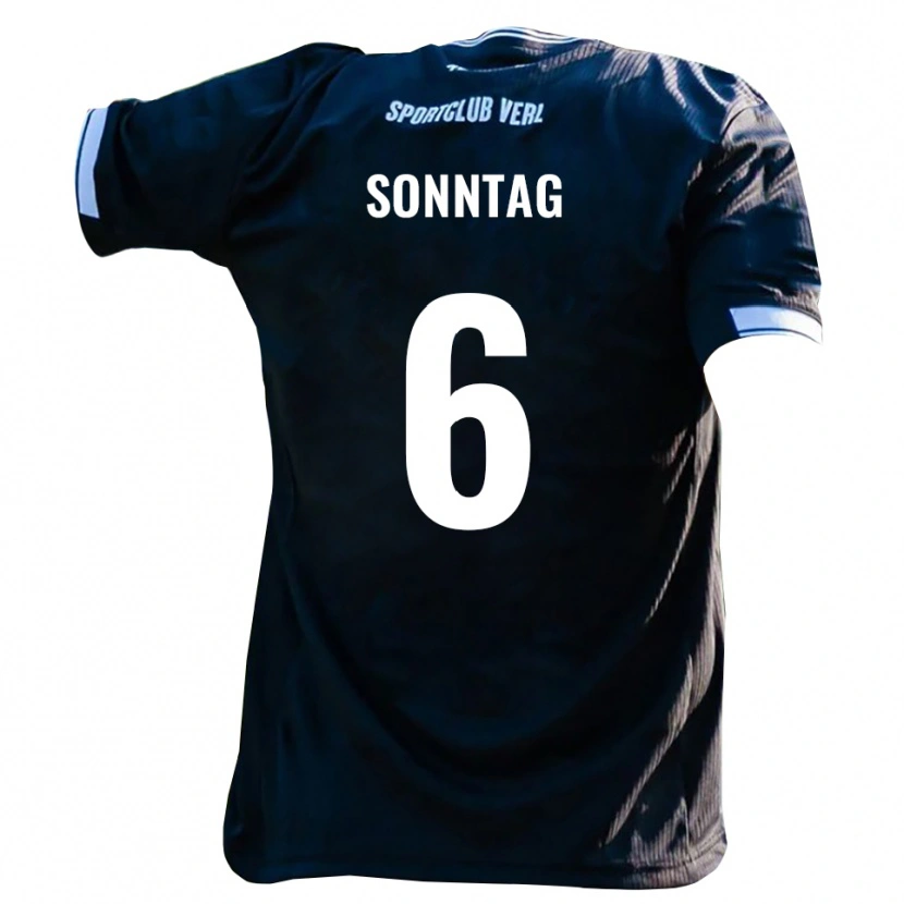 Danxen Barn Cristiano Sonntag #6 Svart Vit Bortatröja Matchtröjor 2025/26 Tröjor T-Tröja