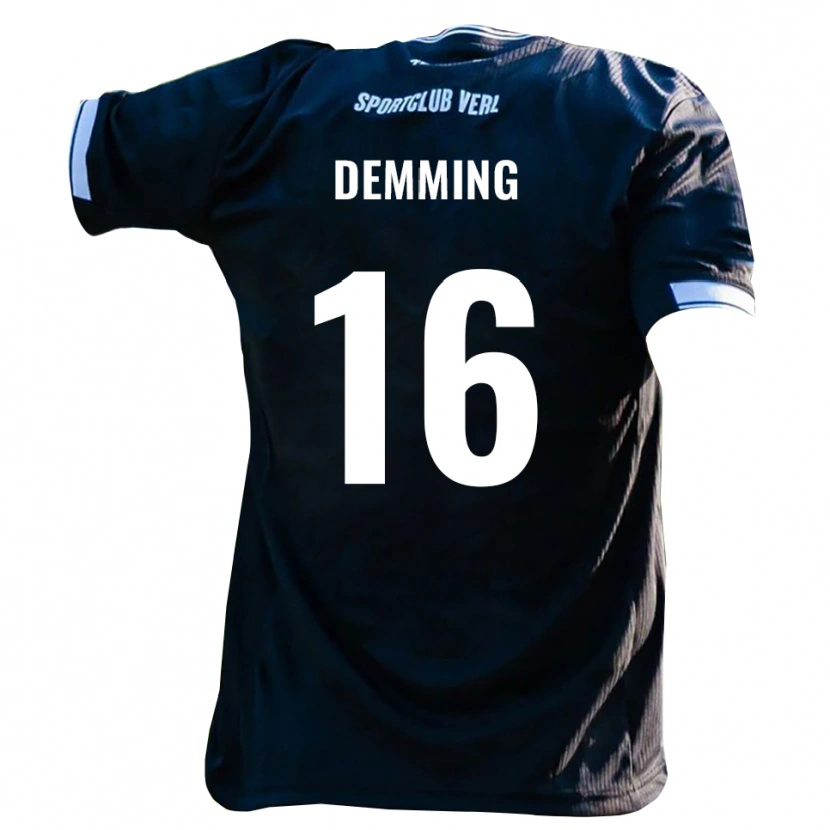 Danxen Barn Lukas Demming #16 Svart Vit Bortatröja Matchtröjor 2025/26 Tröjor T-Tröja
