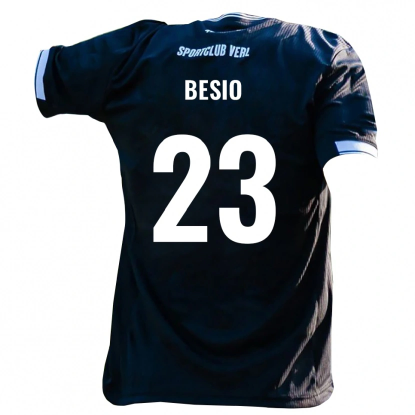 Danxen Barn Alessio Besio #23 Svart Vit Bortatröja Matchtröjor 2025/26 Tröjor T-Tröja