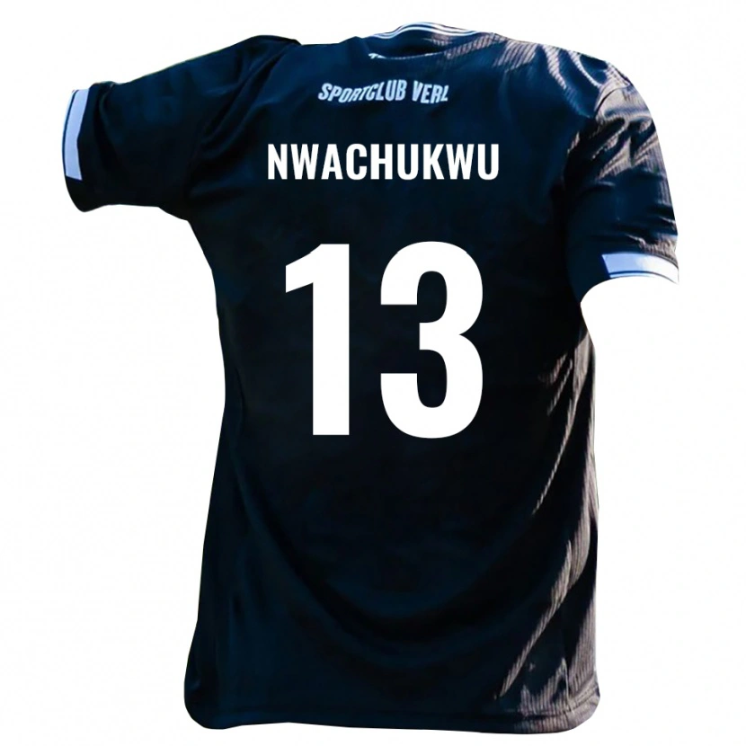 Danxen Barn Isaak Nwachukwu #13 Svart Vit Bortatröja Matchtröjor 2025/26 Tröjor T-Tröja