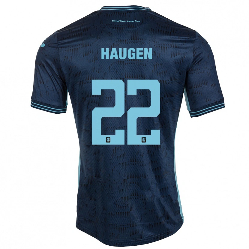 Danxen Barn Sigurd Haugen #22 Kungblå Bortatröja Matchtröjor 2025/26 Tröjor T-Tröja