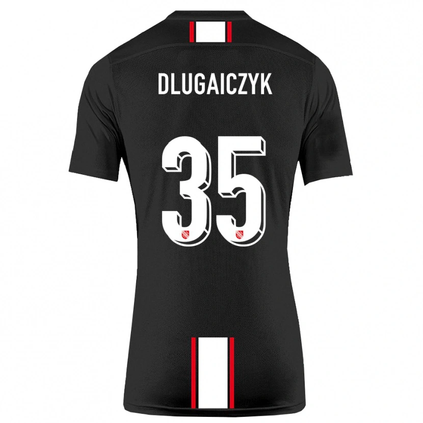 Danxen Barn Alexander Dlugaiczyk #35 Svart Vit Bortatröja Matchtröjor 2025/26 Tröjor T-Tröja
