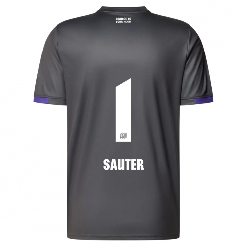 Danxen Barn Niklas Sauter #1 Grå Lila Bortatröja Matchtröjor 2025/26 Tröjor T-Tröja