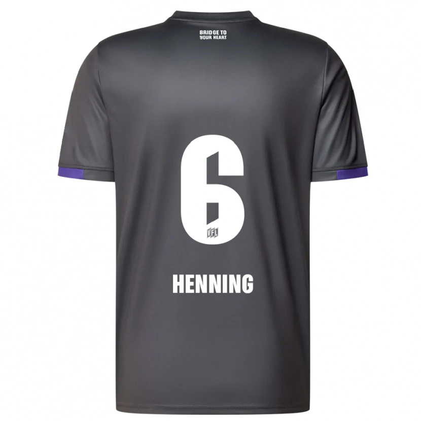 Danxen Barn Bryan Henning #6 Grå Lila Bortatröja Matchtröjor 2025/26 Tröjor T-Tröja