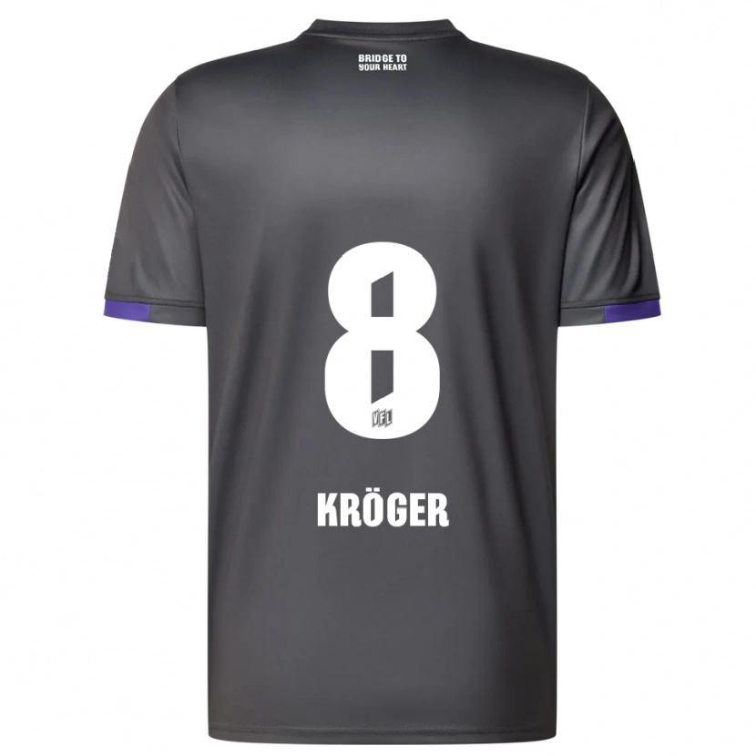 Danxen Barn Luca Kröger #8 Grå Lila Bortatröja Matchtröjor 2025/26 Tröjor T-Tröja