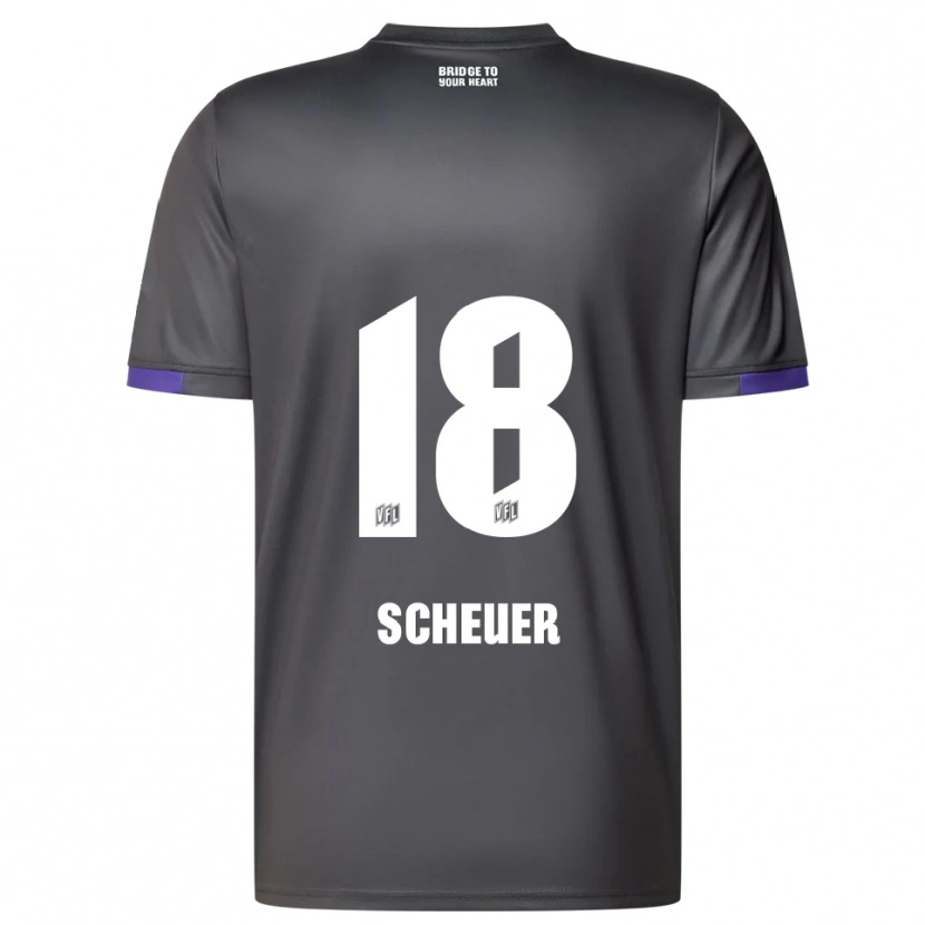 Danxen Barn Nevio Scheuer #18 Grå Lila Bortatröja Matchtröjor 2025/26 Tröjor T-Tröja
