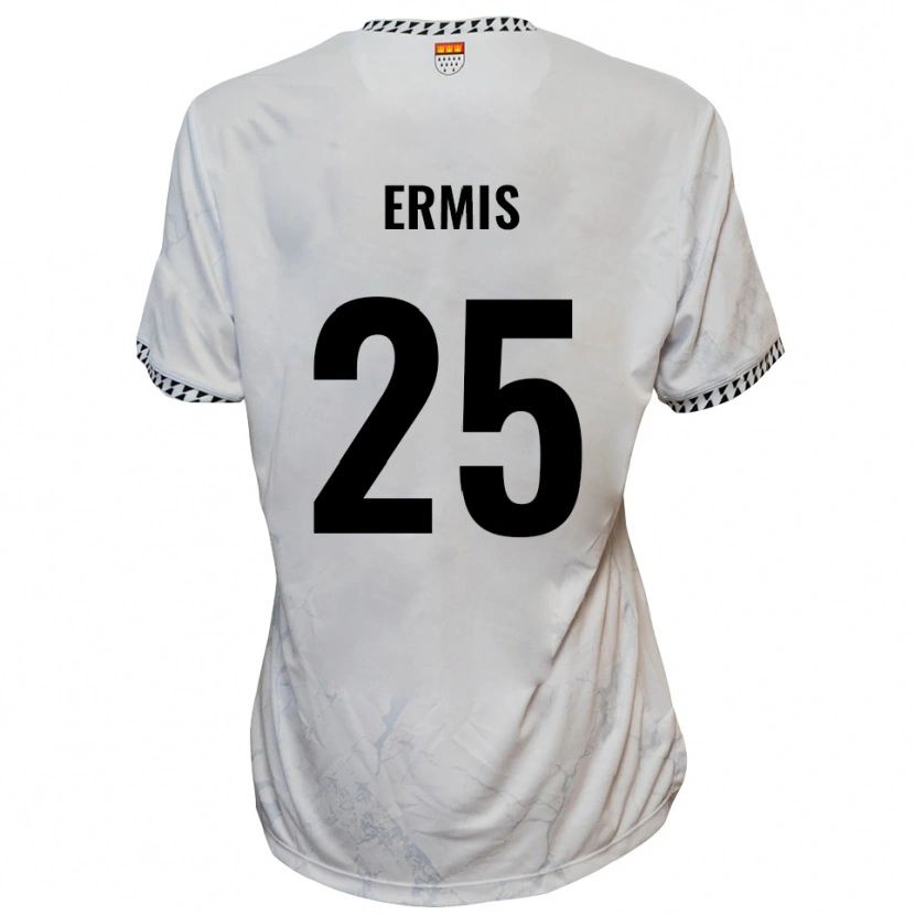 Danxen Barn Kiyan Ermis #25 Vit Svart Bortatröja Matchtröjor 2025/26 Tröjor T-Tröja