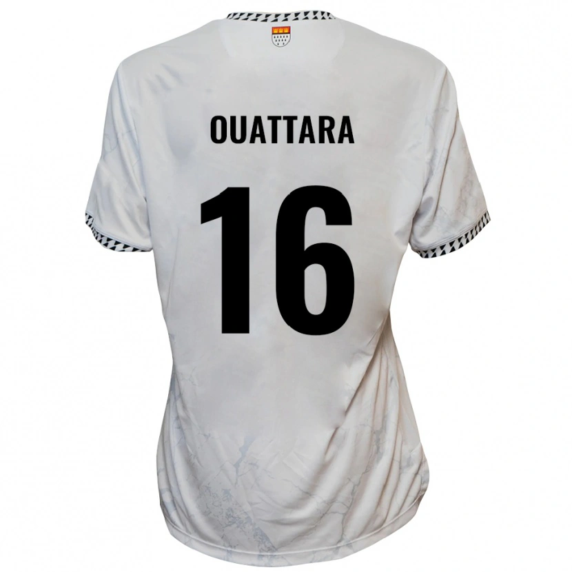 Danxen Barn Kiyali Ouattara #16 Vit Svart Bortatröja Matchtröjor 2025/26 Tröjor T-Tröja