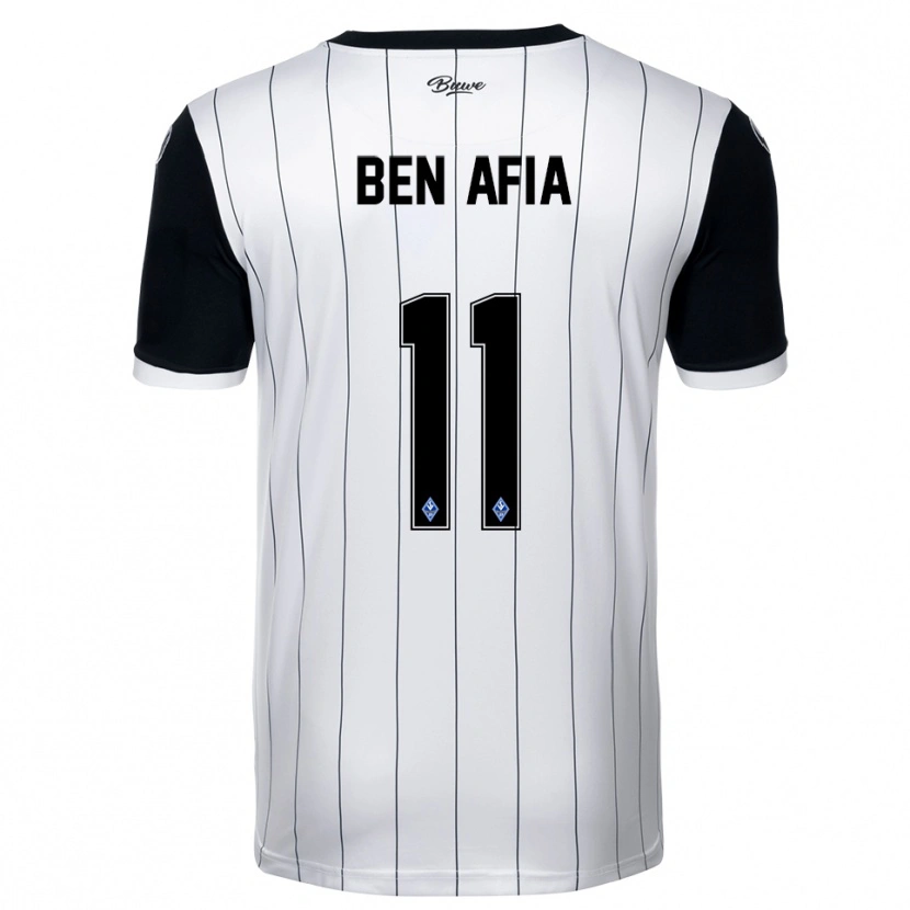 Danxen Barn Sofian Ben Afia #11 Vit Svart Bortatröja Matchtröjor 2025/26 Tröjor T-Tröja