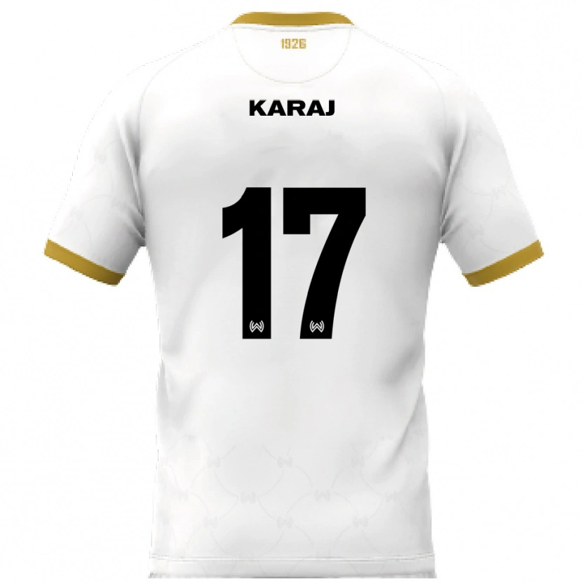 Danxen Barn Eraldo Karaj #17 Vit Guld Bortatröja Matchtröjor 2025/26 Tröjor T-Tröja