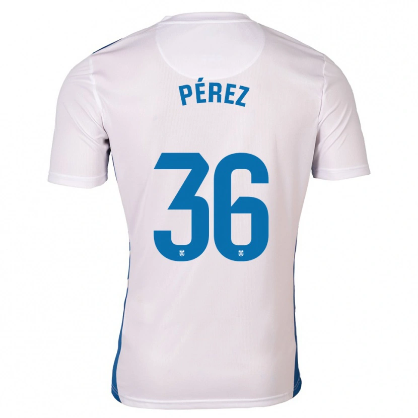 Danxen Män Dani Pérez #36 Vit Blå Hemmatröja Matchtröjor 2025/26 Tröjor T-Tröja
