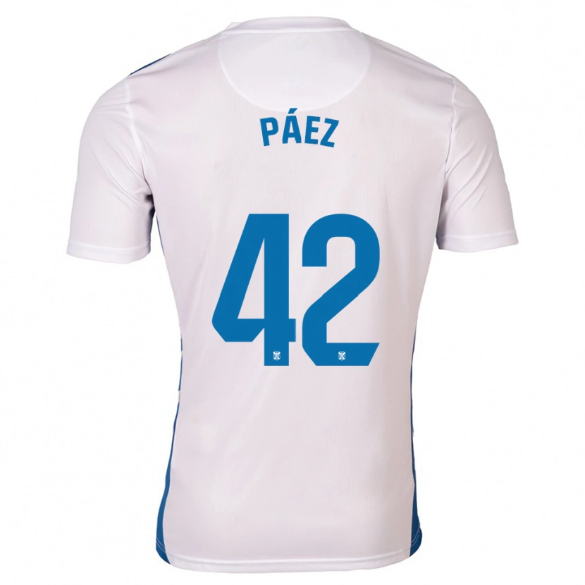 Danxen Män David Páez #42 Vit Blå Hemmatröja Matchtröjor 2025/26 Tröjor T-Tröja
