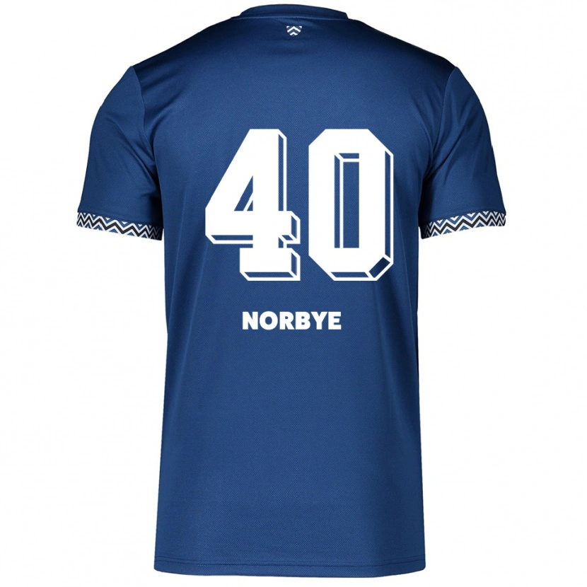 Danxen Män Jonathan Norbye #40 Marinblå Vit Hemmatröja Matchtröjor 2025/26 Tröjor T-Tröja