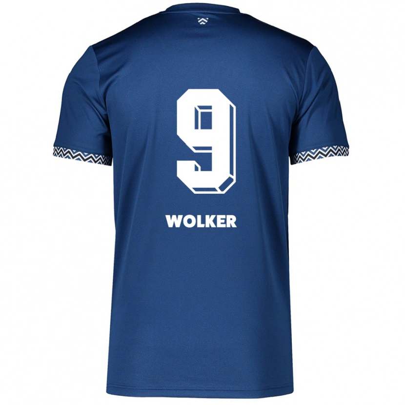 Danxen Män Samuel Wolker #9 Marinblå Vit Hemmatröja Matchtröjor 2025/26 Tröjor T-Tröja