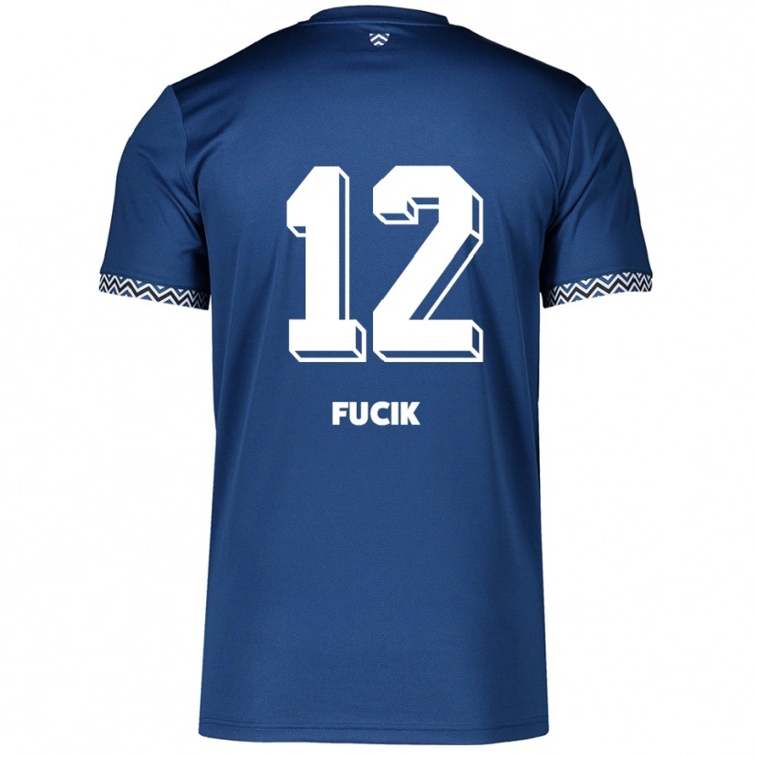 Danxen Män Miles Fucik #12 Marinblå Vit Hemmatröja Matchtröjor 2025/26 Tröjor T-Tröja