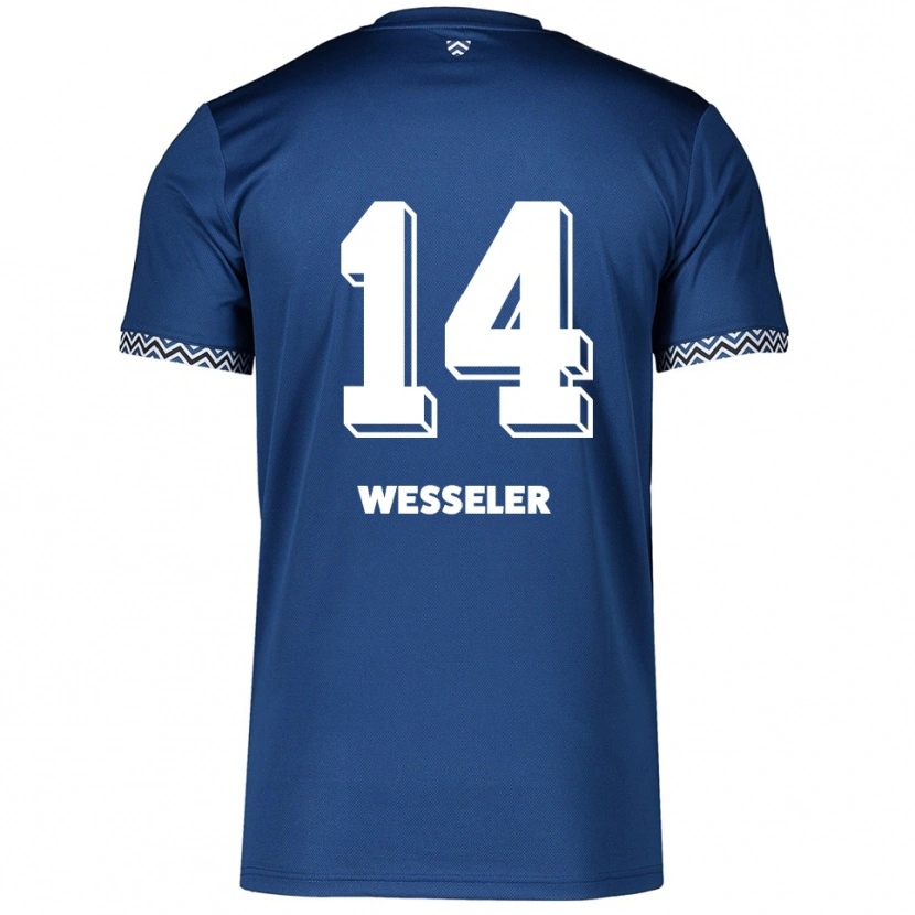 Danxen Män Anna Weßeler #14 Marinblå Vit Hemmatröja Matchtröjor 2025/26 Tröjor T-Tröja